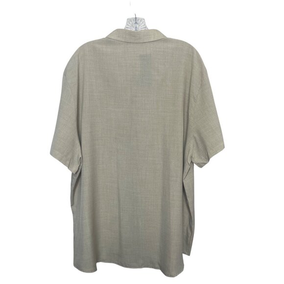 Incerun Button Front Shirt Mens 2XL Beige New Short Sleeve - Picture 2 of 8